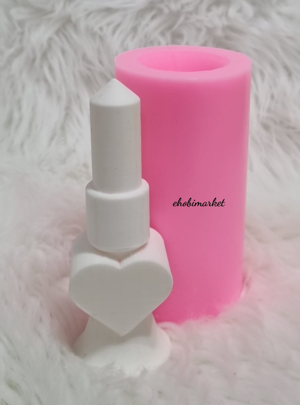 Kalpli şamdanli mum silikon kalip