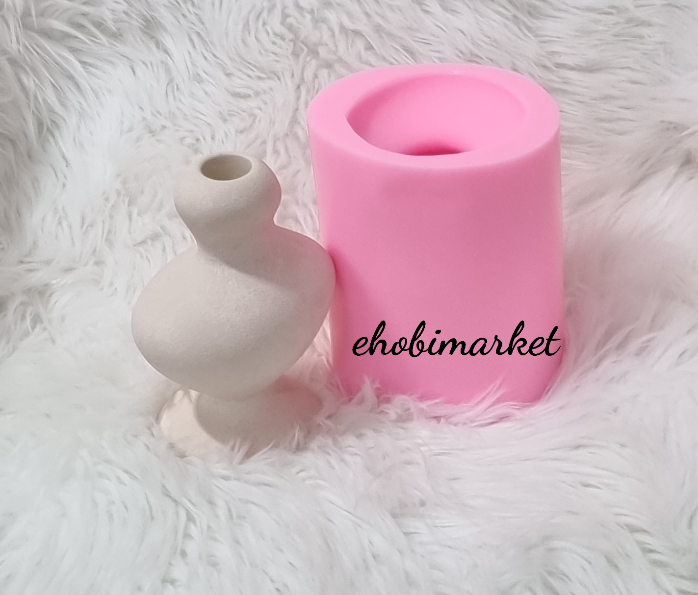 Hm stoneware dokulu şamdan silikon kalip