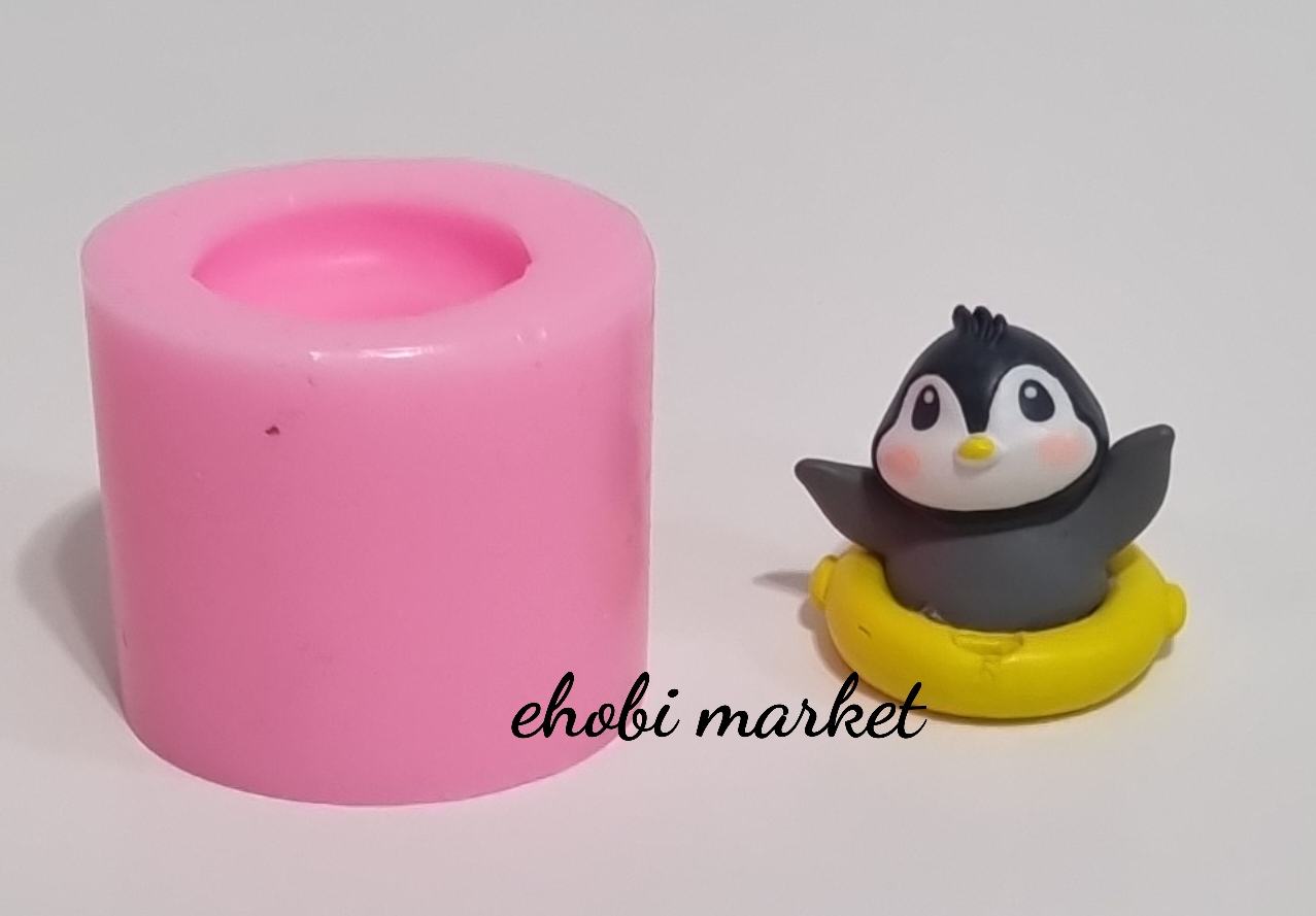 Sevimli penguen silikon kalip
