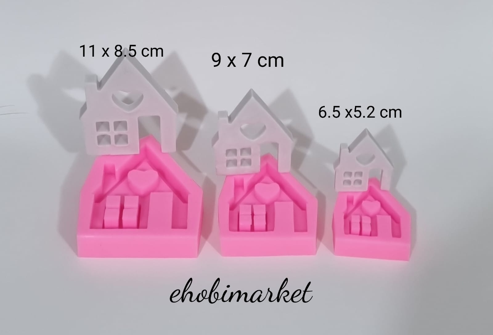 3 lü kalpli Evler silikon kalıp