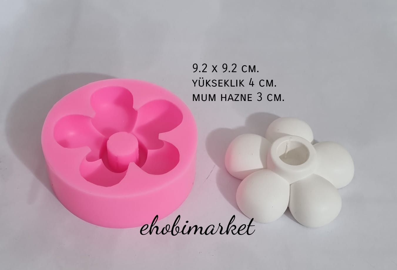 Papatya şamdan mum silikon kalıp