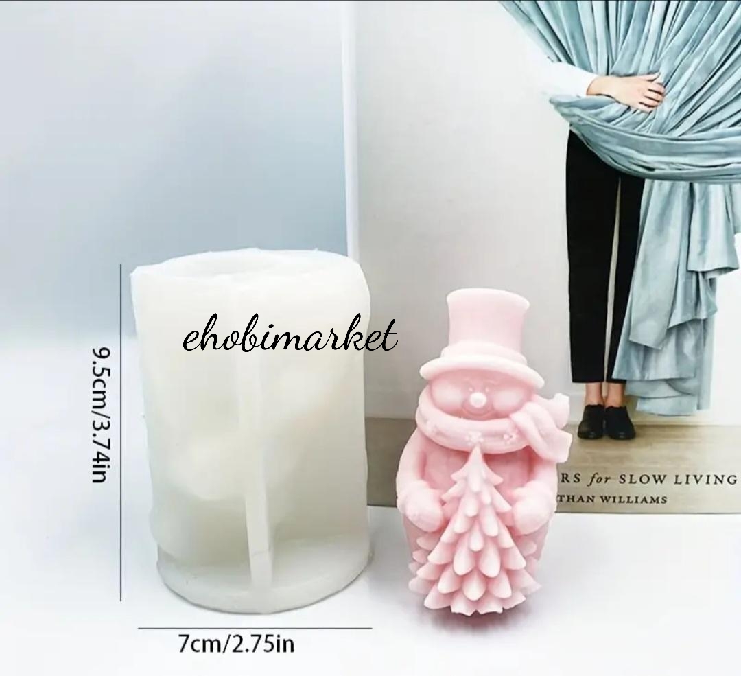 Ağaçlı  kardan adam silikon kalıp