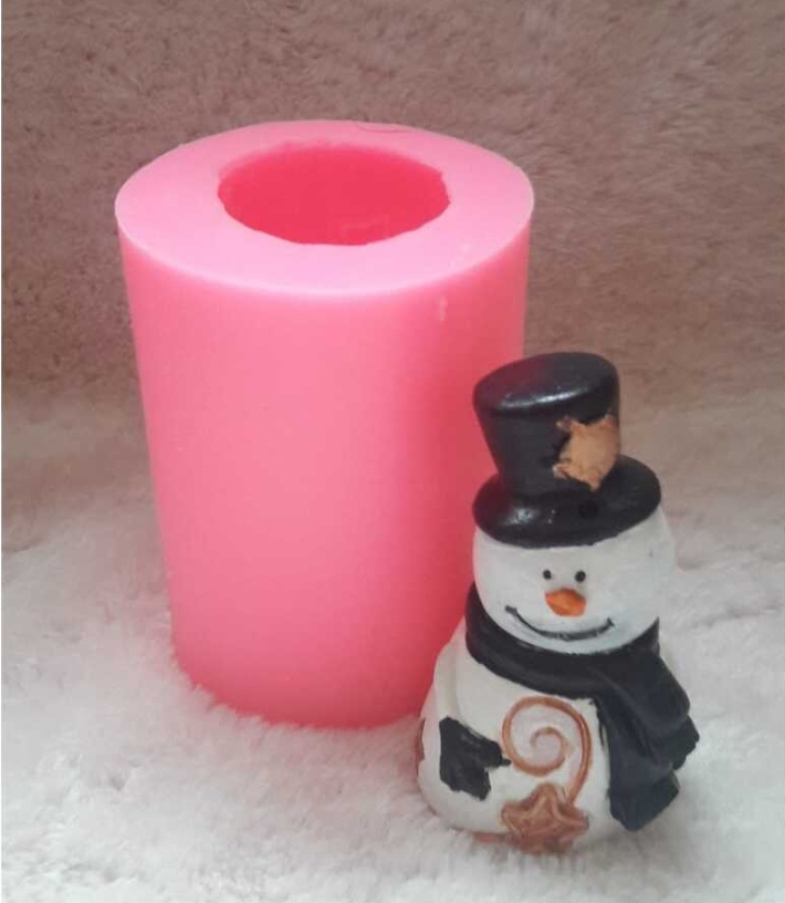 Şapkalı kardan adam silikon kalip