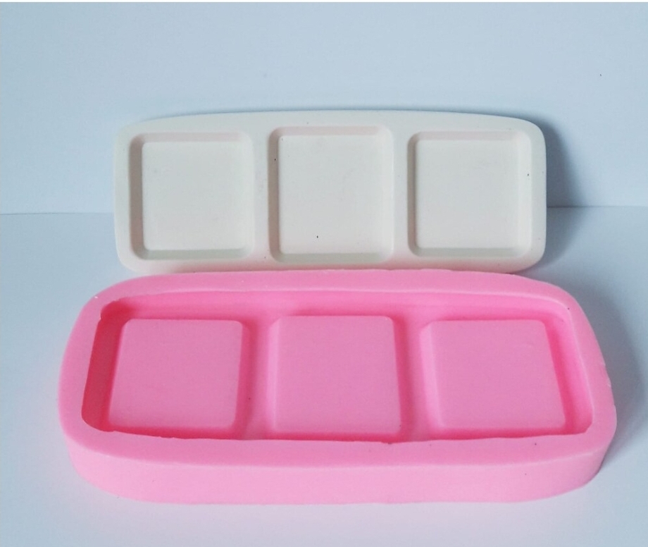 Üç bölmeli sunum silikon kalip