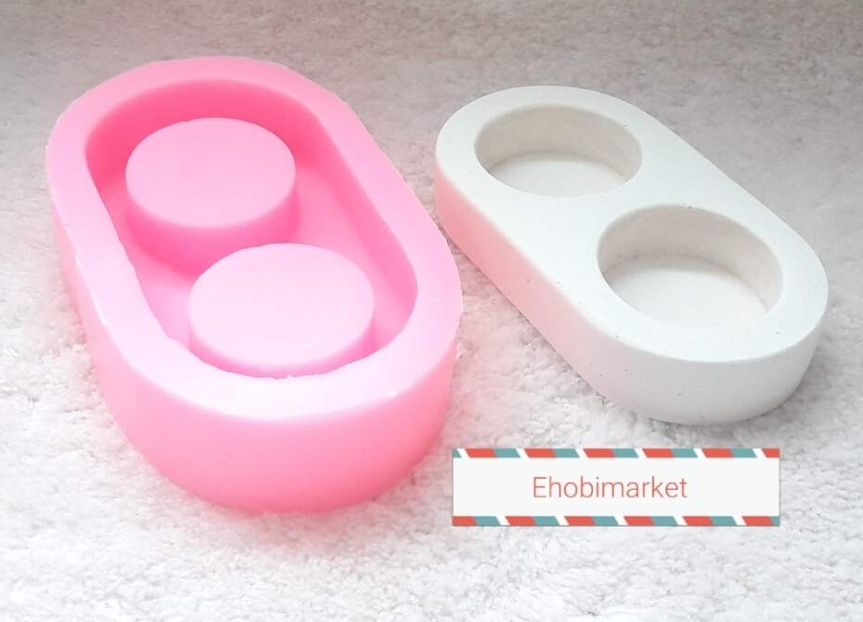 İki bölmeli mumluk silikon kalip