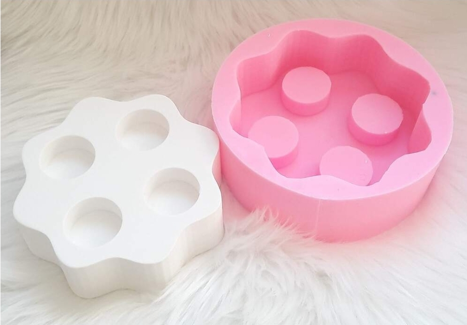 Şekilli 4 bölmeli mumluk silikon kalip