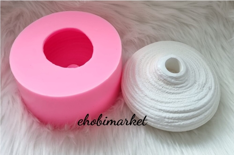 Yuvarlak modelli şamdan silikon kalip