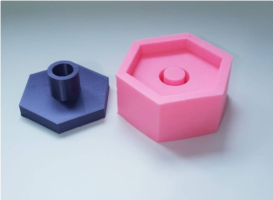 Altigen şamdan silikon kalip