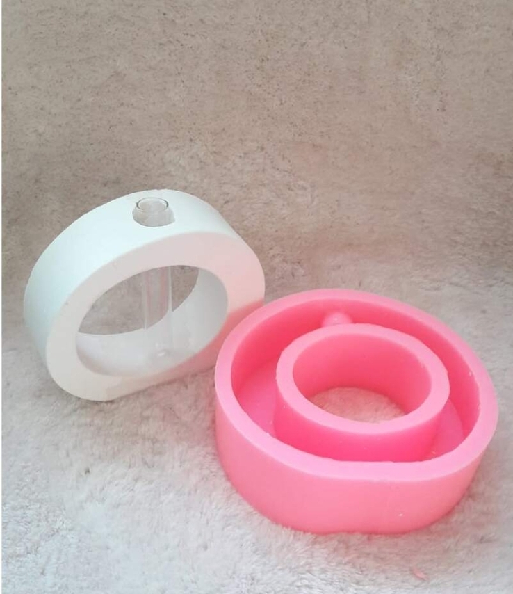 Oval tüplü vazo silikon kalip