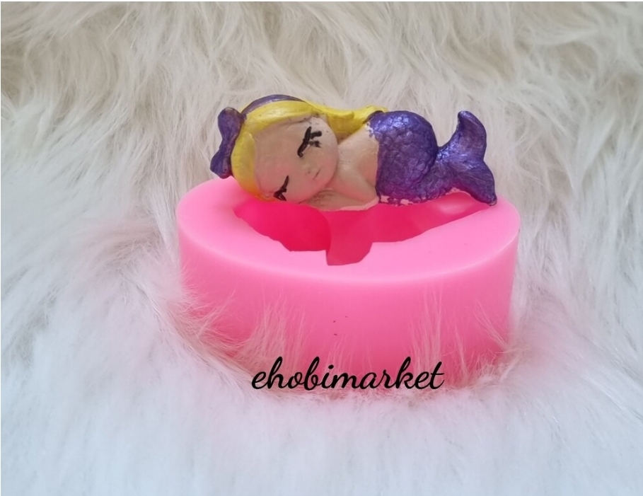 Yatan deniz kizi silikon kalip