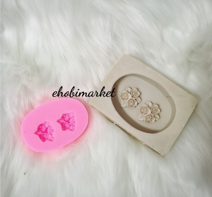 Ikili minik çiçek silikon kalip