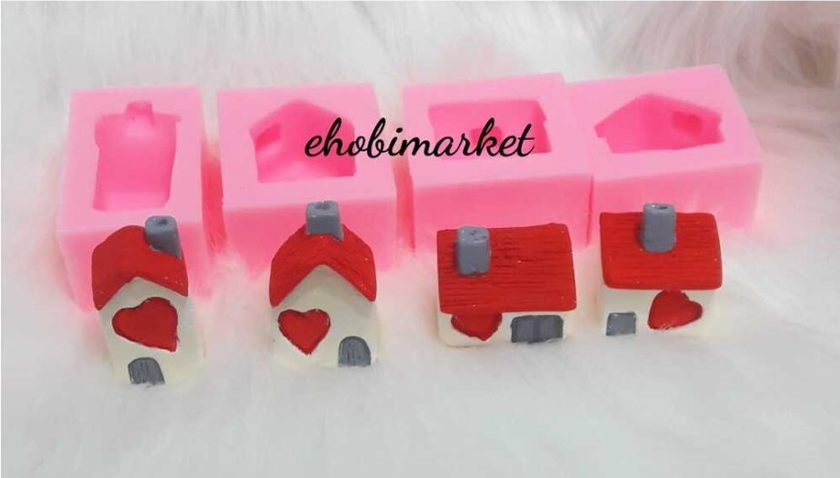 Kalpli 4lü evler silikon kalip